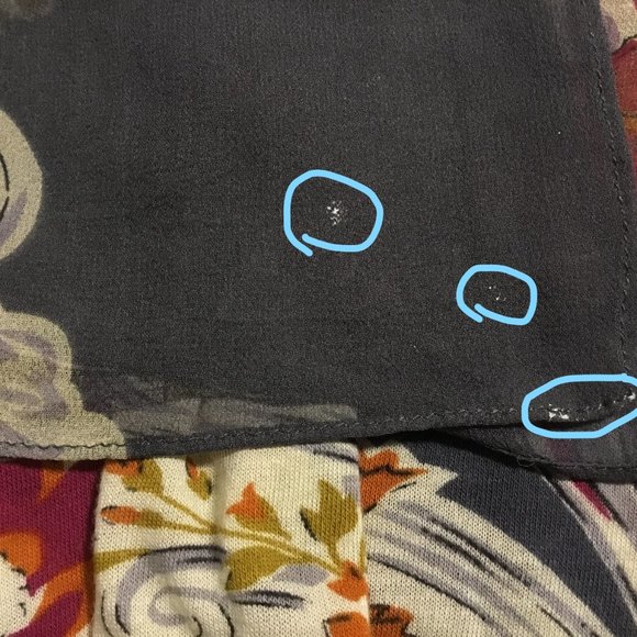 Grey Floral Printed Tank with Attached Silk Poncho - Picture 9 of 9